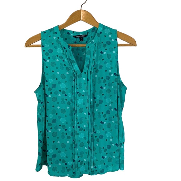 41 Hawthorn Tops - 41 Hawthorn Stitch Fix Split V neck sleeveless polka dot blouse Size XL